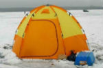 Палатка для зимней рыбалки, установка палатки, зимняя рыбалка