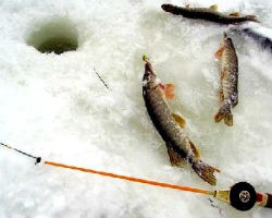 Зимняя рыбалка, ловля рыбы, зима, лед